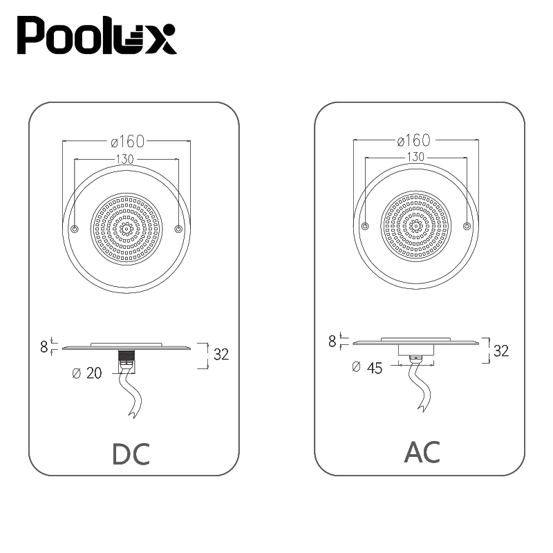 POOLUX Lock Design PC Slim 8mm Competititve Underwater Pool Lights - Image 6