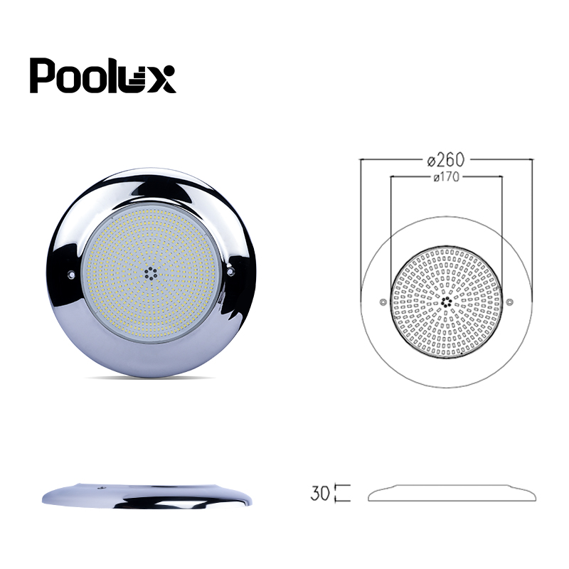 IP68 Waterproof 316ss Housing High Brightness Wall Mounted 260mm AC12V LED Underwater Pool Light - Image 4