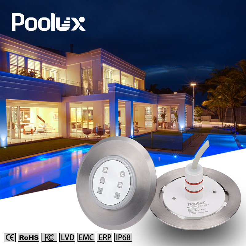 Mini Stainless Steel 75&90&160mm Waterproof DC12V LED Swimming Pool light