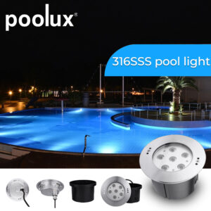 POOLUX Manufacturer Stainless Steel Recessed LED Light Underwater Waterproof Light for Swimming Pool