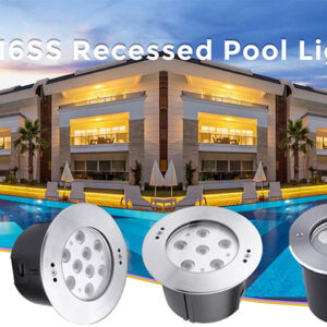 POOLUX High-End 316SS Stainless Steel Recessed Type 205mm LED Light  Underwater Waterproof Light for Swimming Pool