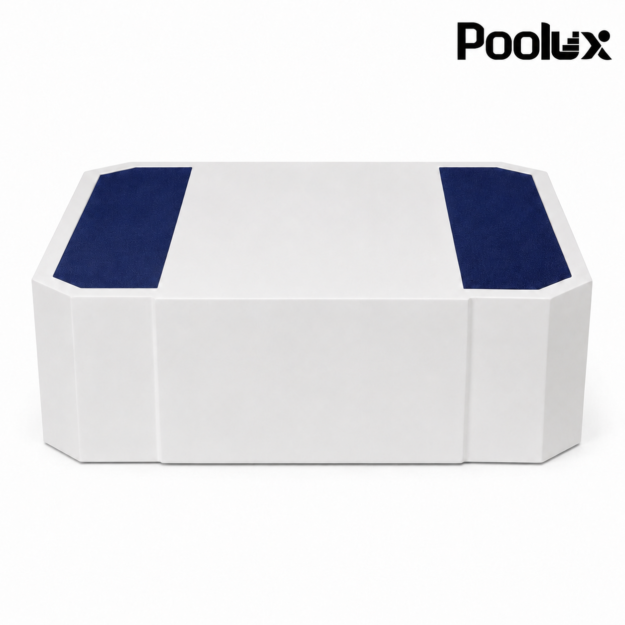Front view of Poolux swimming pool deck height platform for aquatic facilities