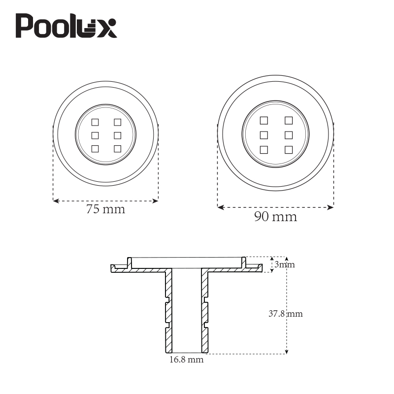 Ultra thin waterproof LED swimming pool light installation application