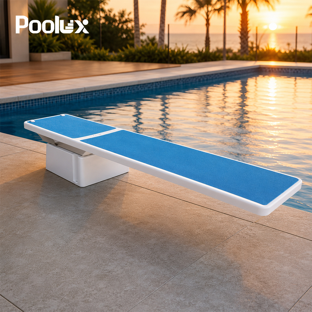 Rectangular swimming pool starting platform installation application