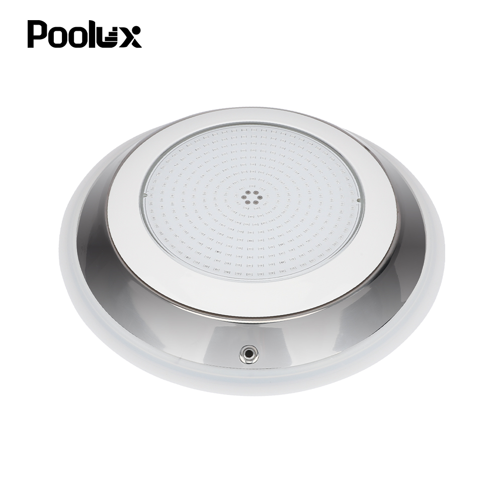 PL-RF230 wall-mounted LED pool light used in an underwater swimming pool application