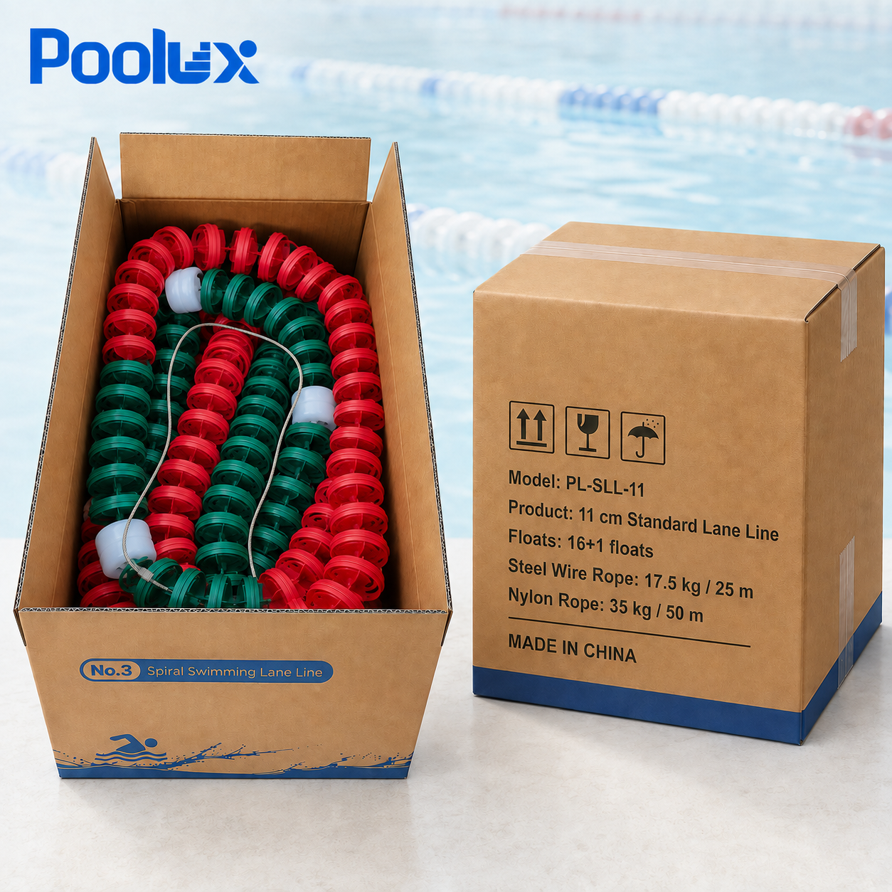 POOLUX PL-SLL-11 swimming pool lane line packing presentation