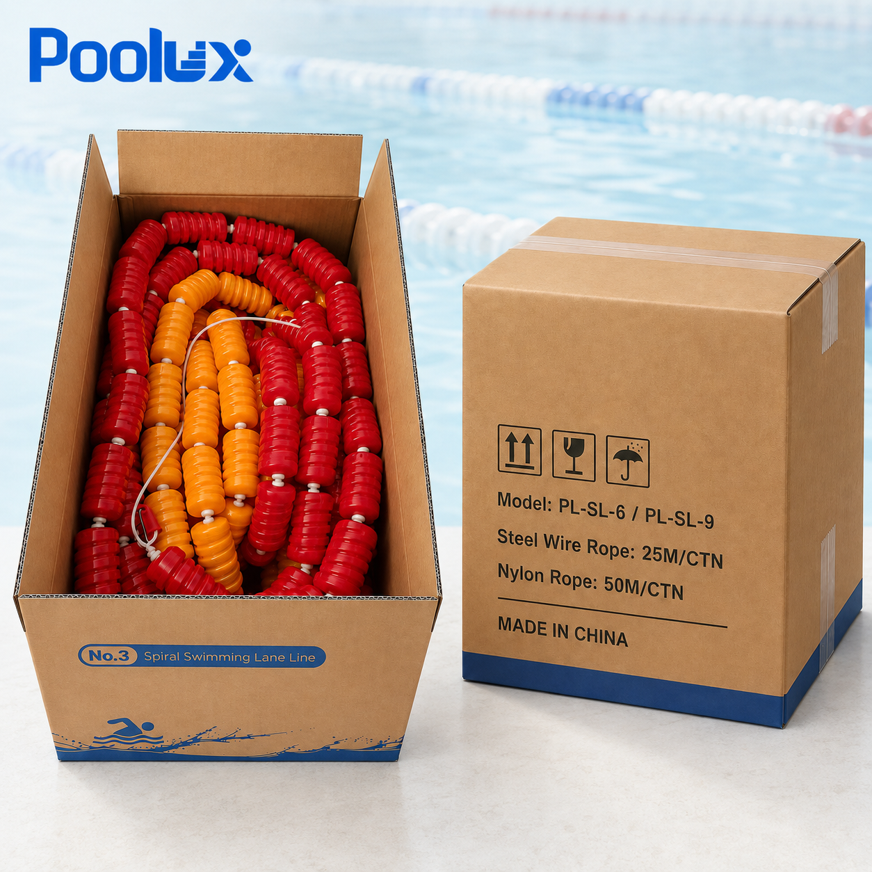 POOLUX PL-SL-9 swimming pool lane line packing display