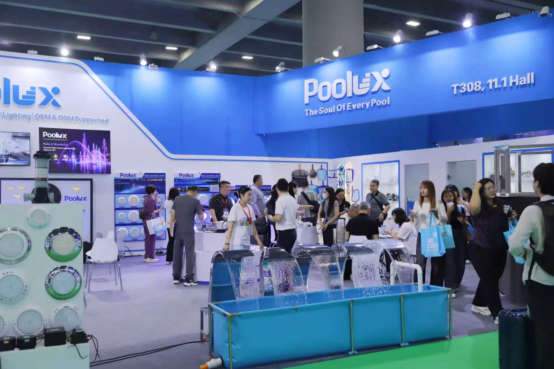 Poolux swimming pool equipment factory and underwater lighting production in Shenzhen China