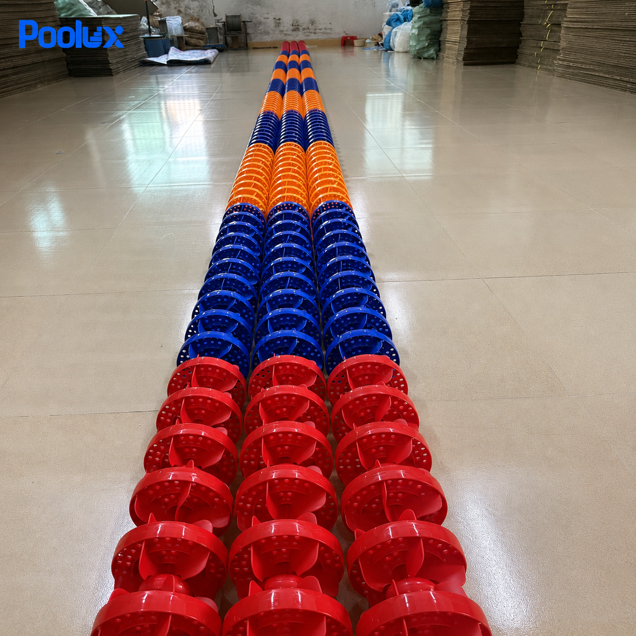 Poolux maple-leaf swimming pool lane line factory product display